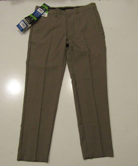 NWT Mens KENNETH COLE Slim Fit Techni-Cole Performance Pants Taupe 34 W 29 L