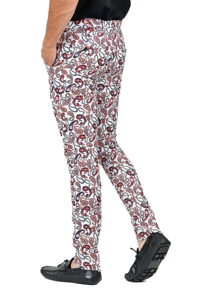 BARABAS Men's Paisley Design Classic Casual Chino Pants CP113